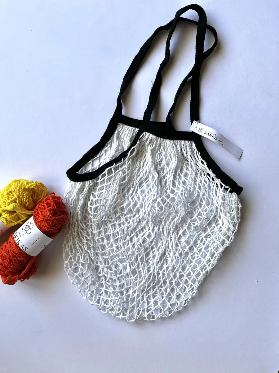 Bolsa de Malla Algodón Ecológico Asa Larga