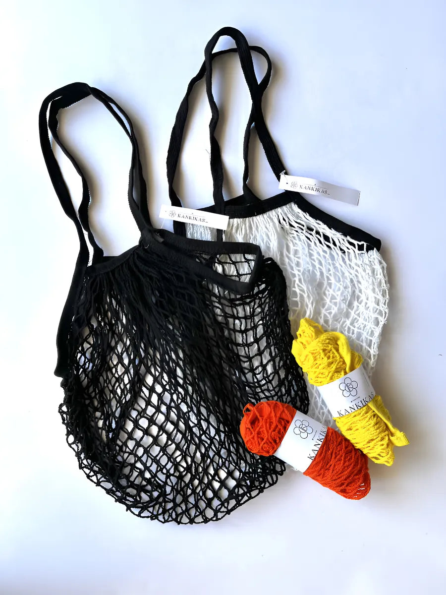 Bolsa de Malla Algodón Ecológico Asa Larga