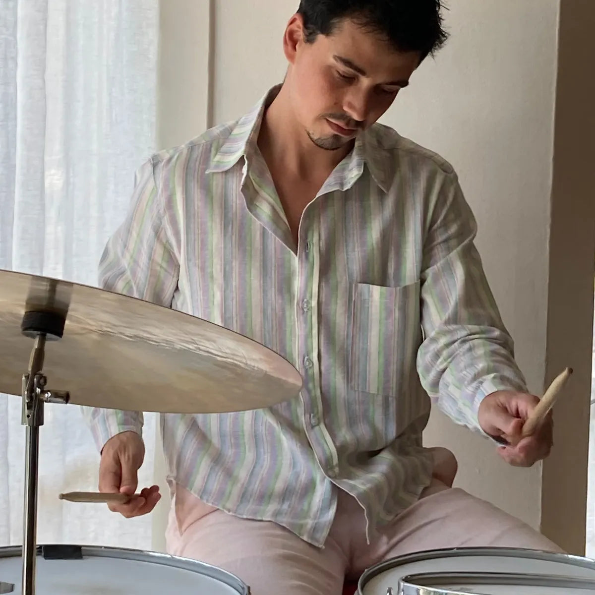 Camisa Lino Vincent Rayas